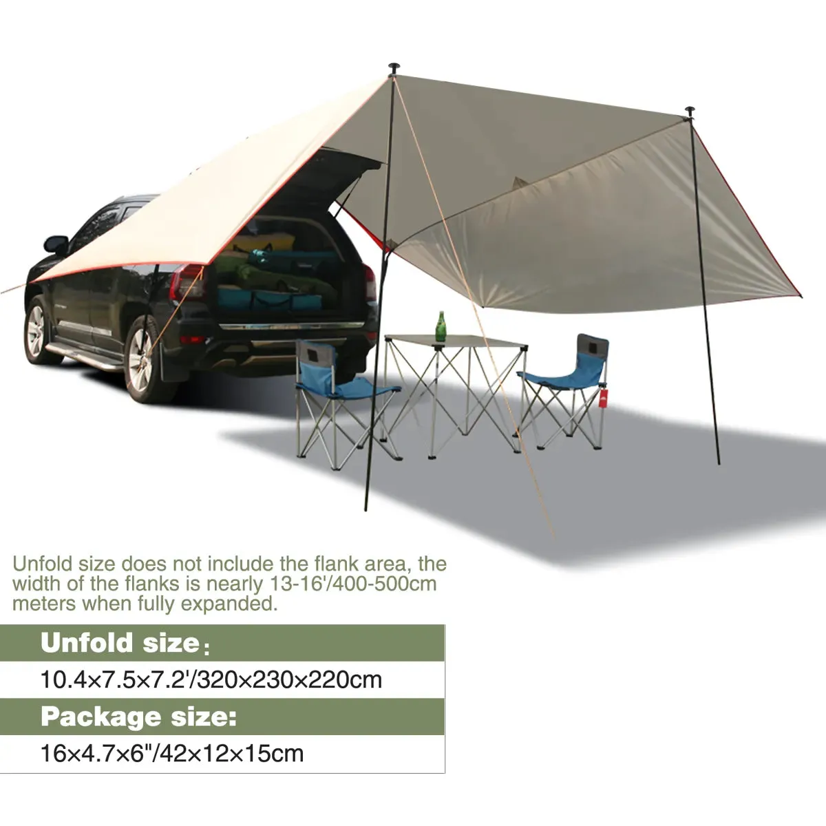 REDCAMP Waterproof Car Awning Sun Shelter