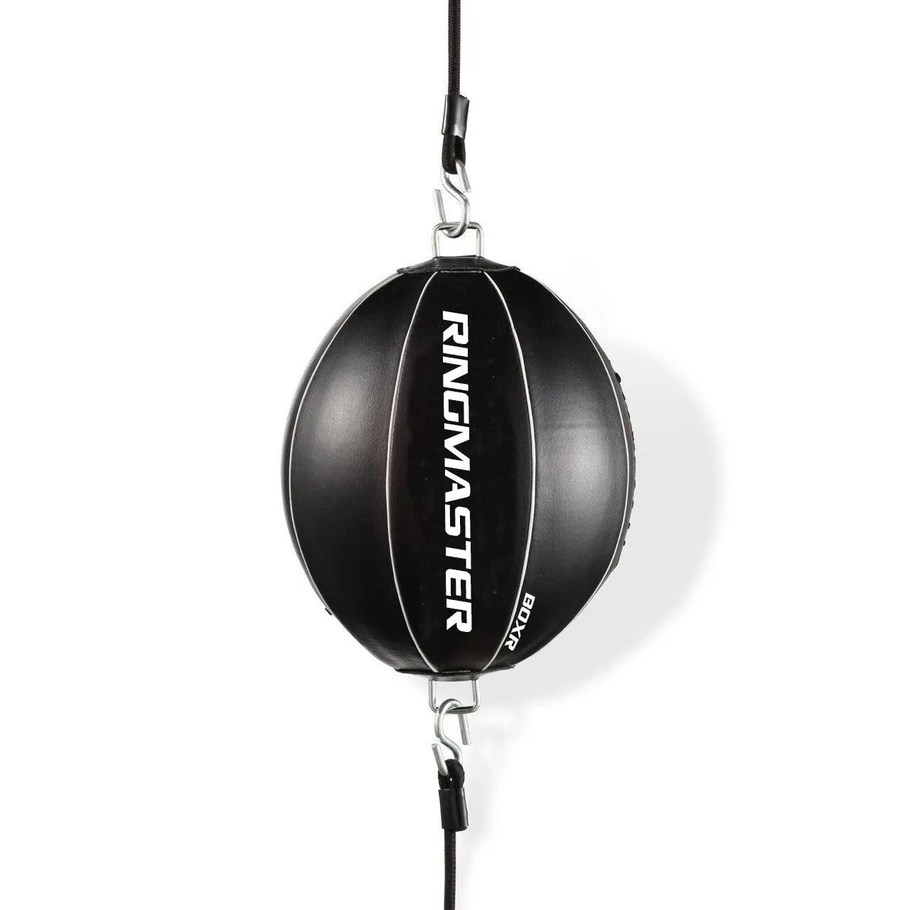 RingMaster Sports Double End Round Speed Ball BoxR Series Genuine Leather White/Black