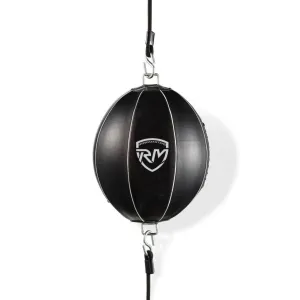 RingMaster Sports Double End Round Speed Ball BoxR Series Genuine Leather White/Black