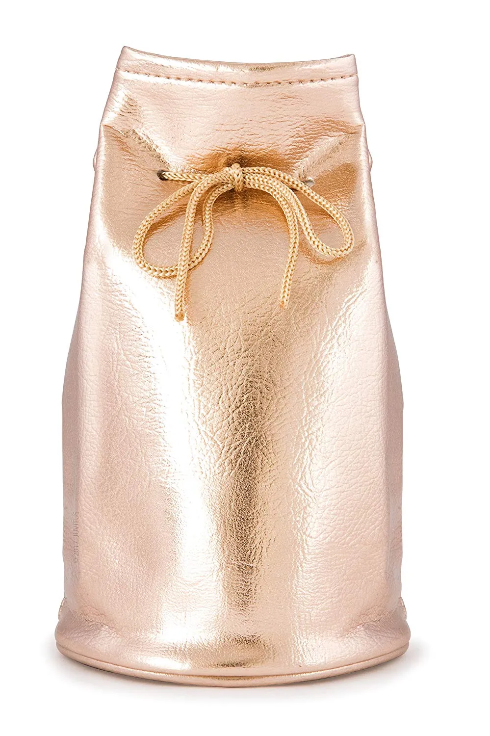 Rose Gold Portable Drawstring Cosmetic, Makeup and Toiletry Bag Pouch â€“ Premium Faux Leather, Small and Portable (JB55)