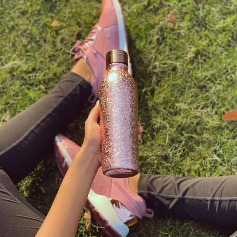 Rose Gold Sparkle Water Bottle