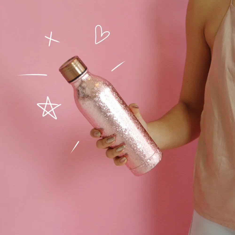 Rose Gold Sparkle Water Bottle