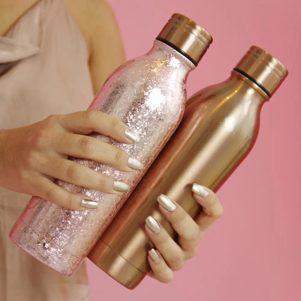 Rose Gold Sparkle Water Bottle