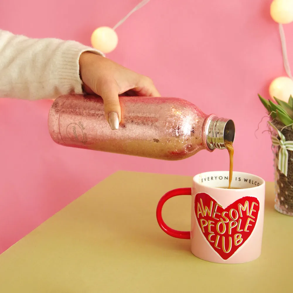 Rose Gold Sparkle Water Bottle