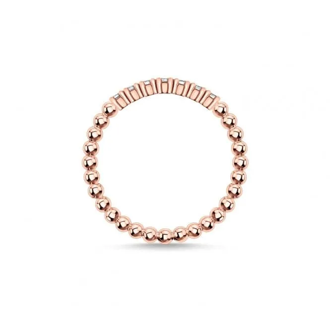 Rose Gold Zirconia Dot Stacking Ring TR2323-416-14