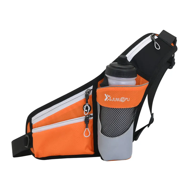 Running Waist Belt Hip Bum Chest Sling Bag with Water Bottle Holder