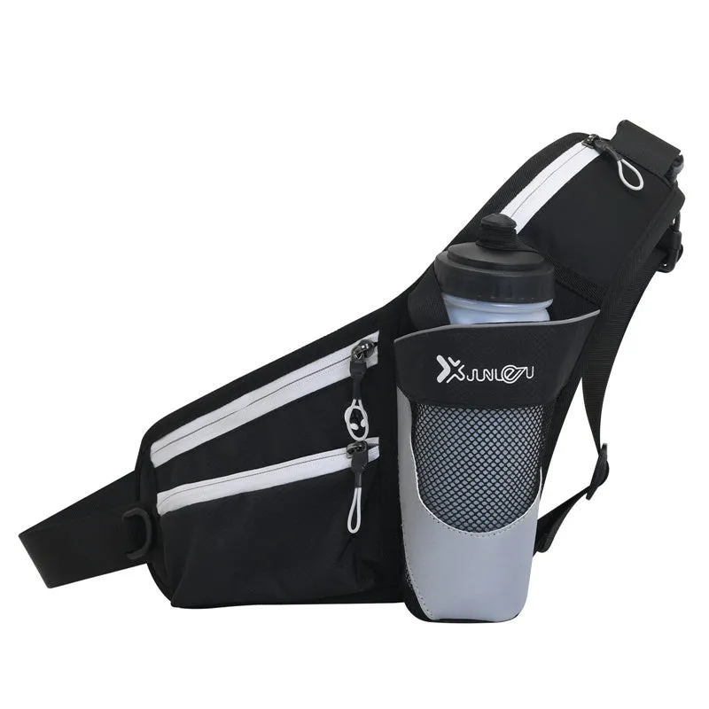 Running Waist Belt Hip Bum Chest Sling Bag with Water Bottle Holder