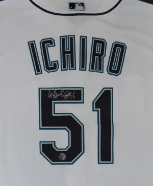 Seattle Mariners Ichiro Suzuki Autographed White Majestic Cool Base Jersey "#51" Size XL IS Holo Stock #148635