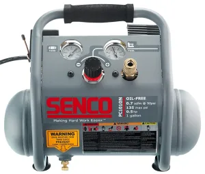 Senco PC1010N Air Compressor, Tool Only, 1 gal Tank, 0.5 hp, 115 V, 135 psi Pressure, 0.7 scfm Air :EA: QUANTITY: 1