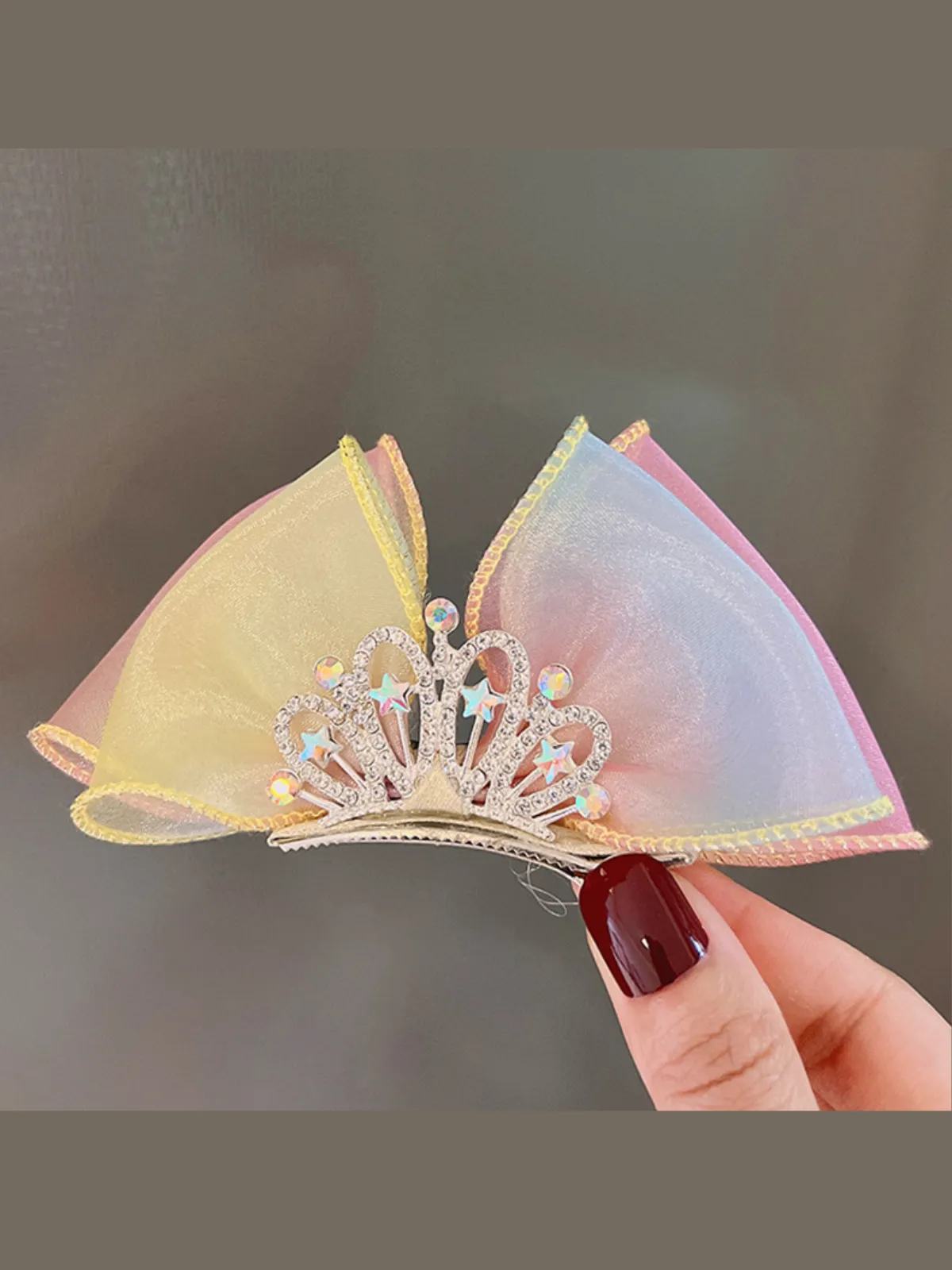 Shining Star Pastel Rainbow Crown Hairclip