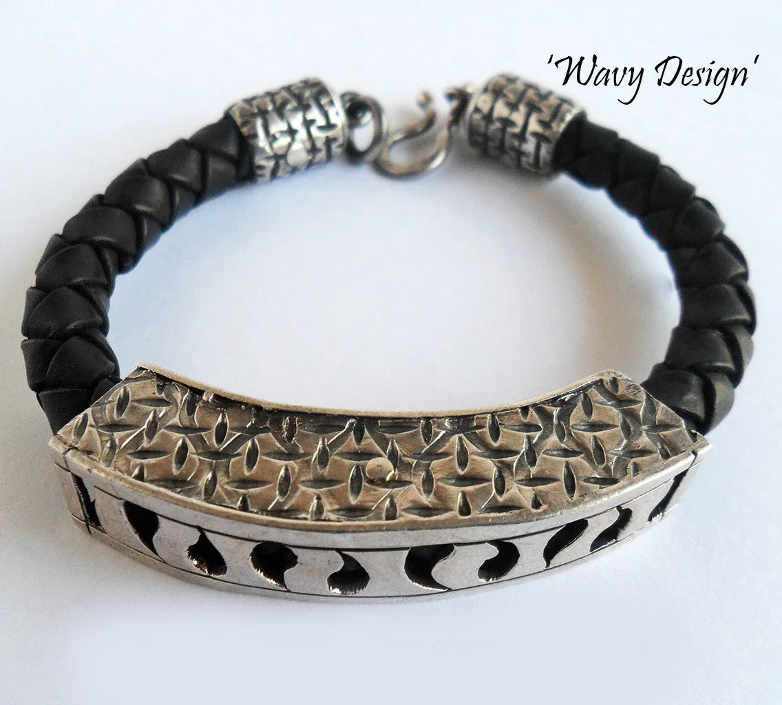 Silver & Leather MAN Bracelet