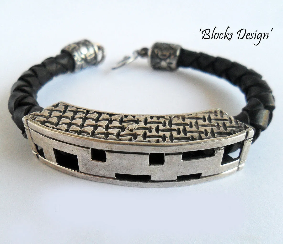 Silver & Leather MAN Bracelet