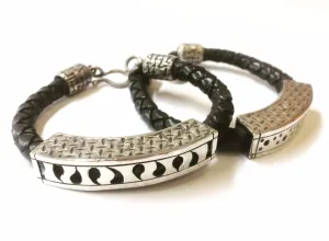 Silver & Leather MAN Bracelet