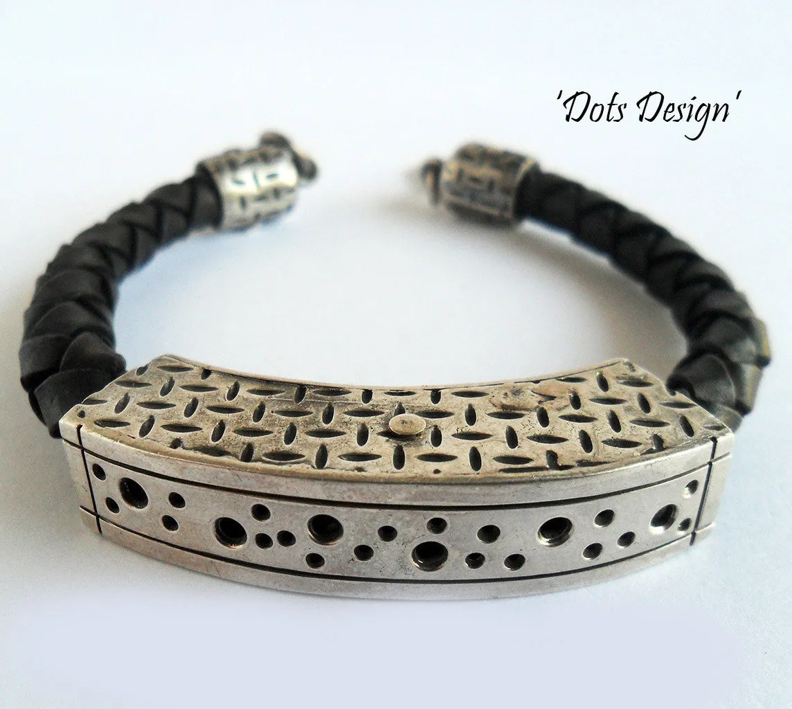 Silver & Leather MAN Bracelet