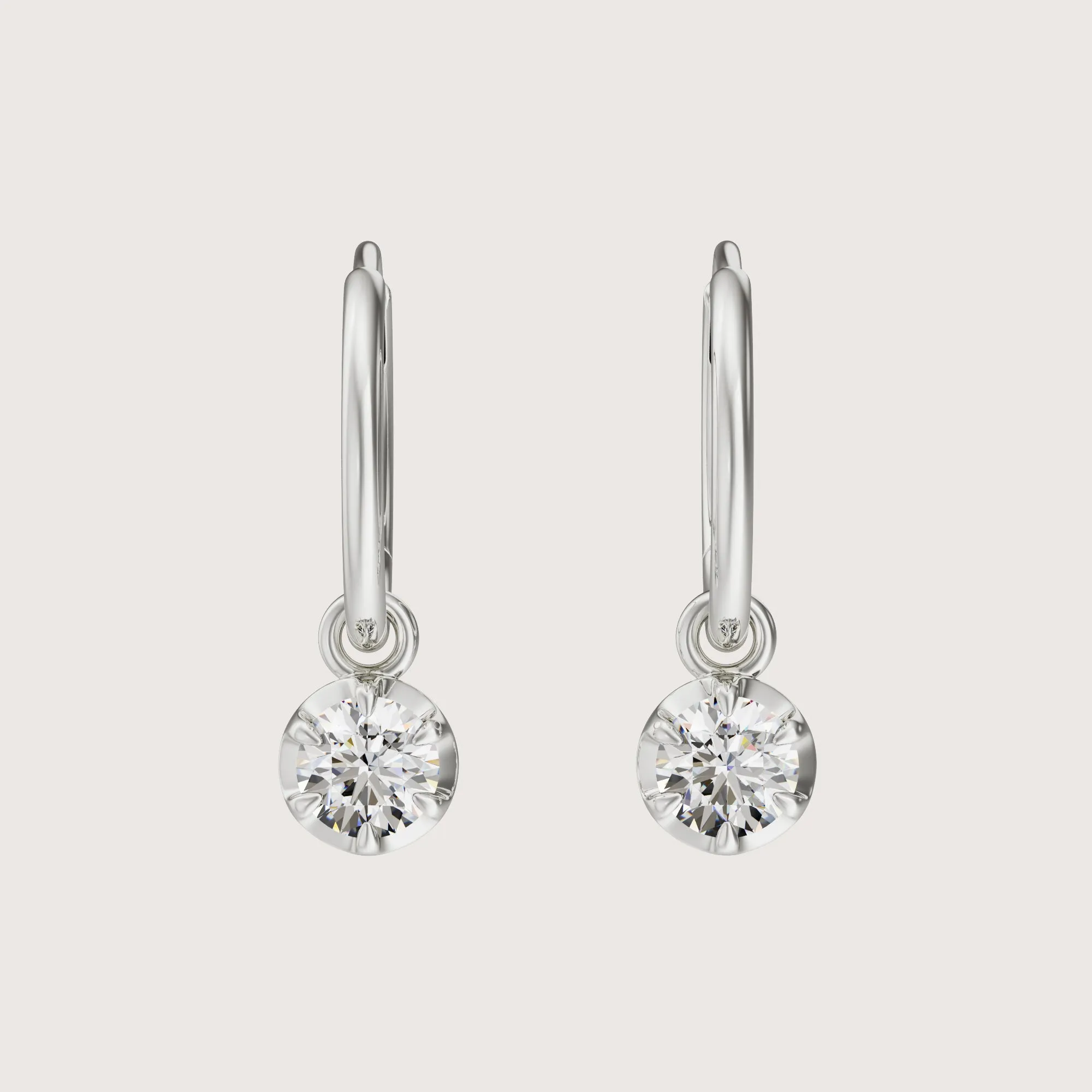 Simply Charming Interchangeable Diamond Earrings - Round