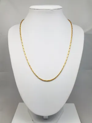 Special 23k Yellow Gold Hollow Baht Link 18" Necklace