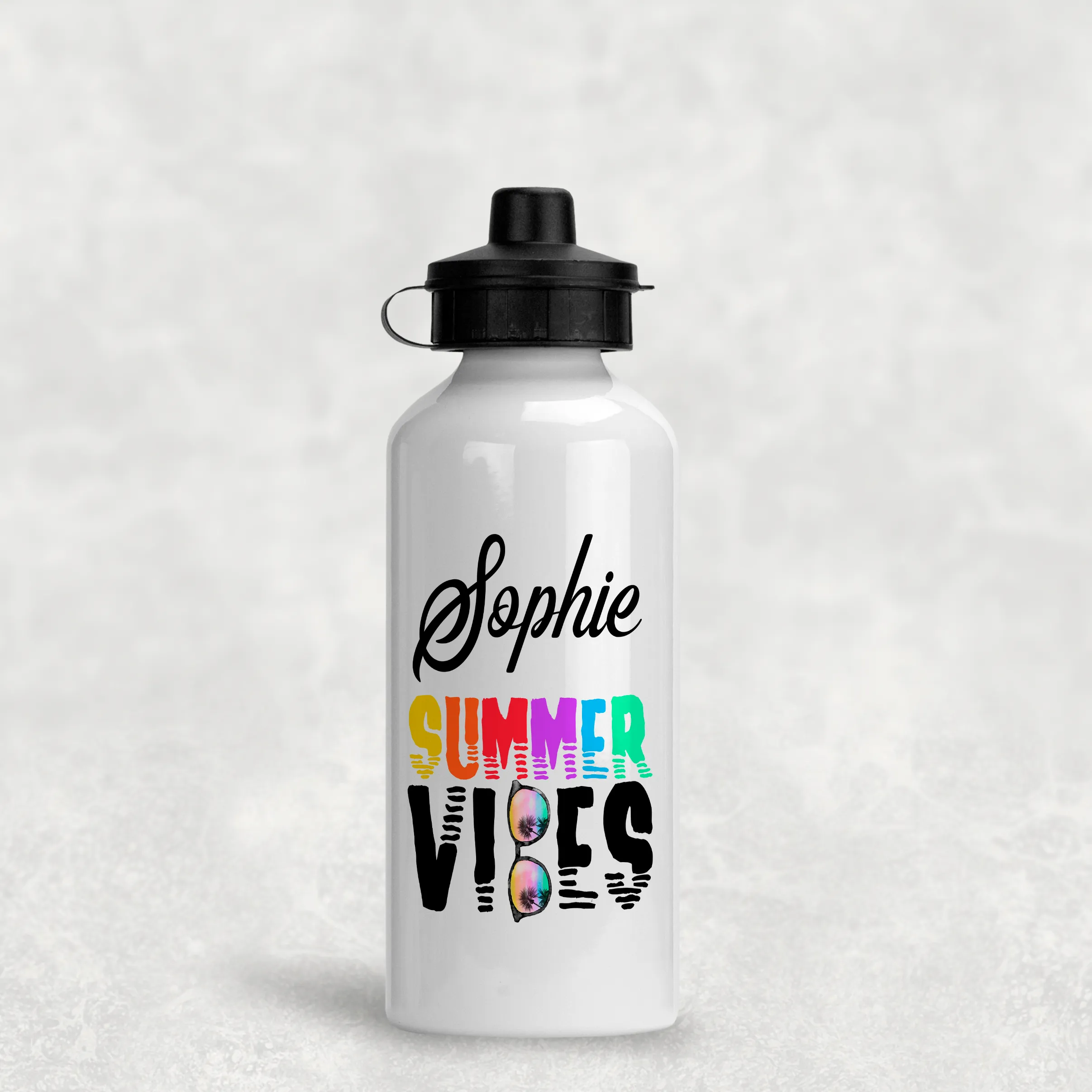 Summer Vibes Personalised Aluminium Water Bottle 400/600ml