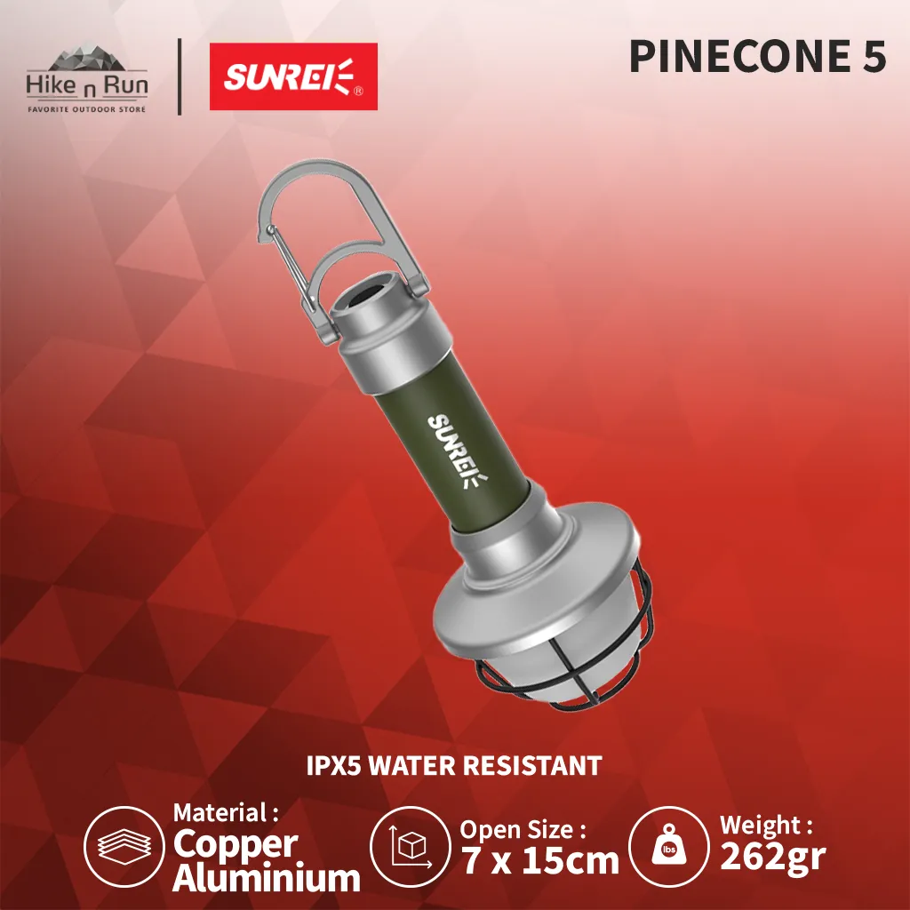 SUNREI PINECONE 5 LAMPU CAMPING RECHARGEABLE