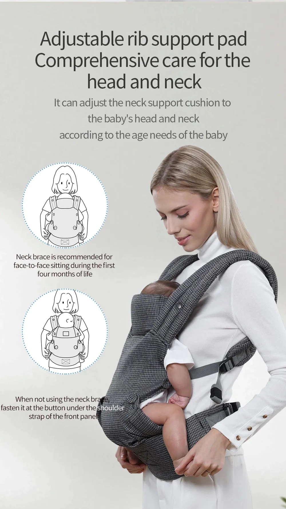 Sunveno Baby Carrier with Neck Support