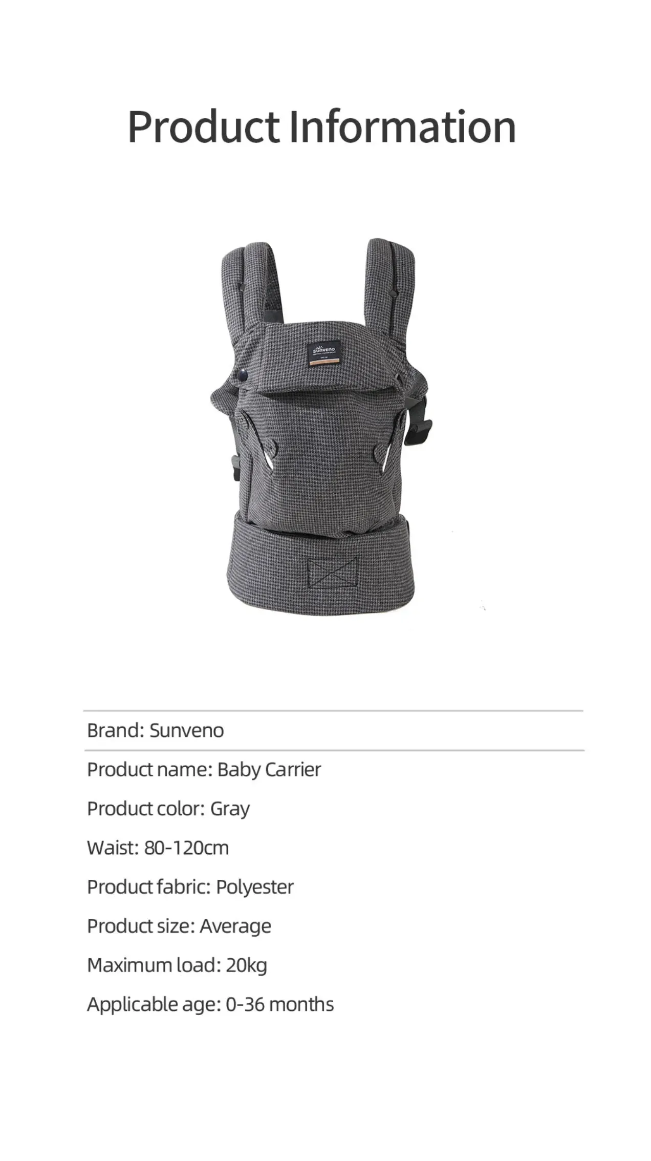 Sunveno Baby Carrier with Neck Support