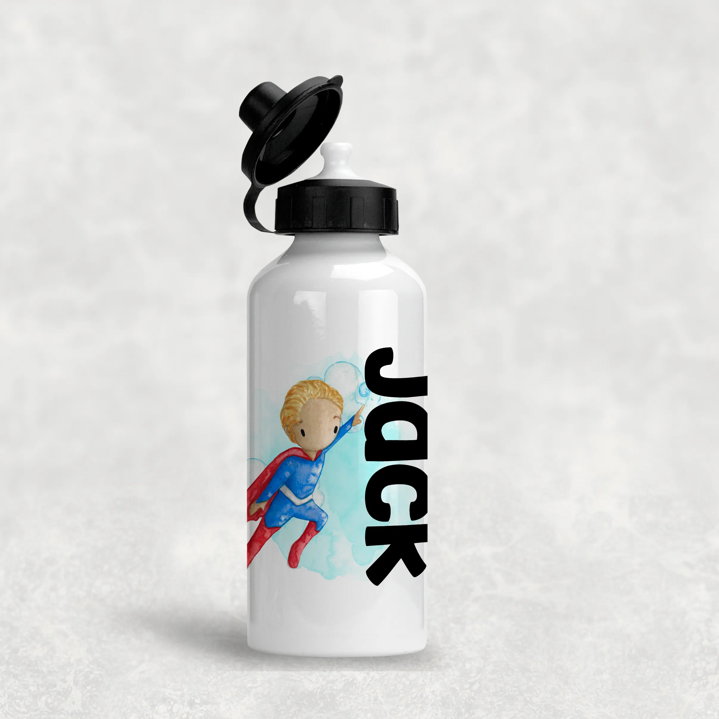 Super Hero Personalised Aluminium Water Bottle 400/600ml