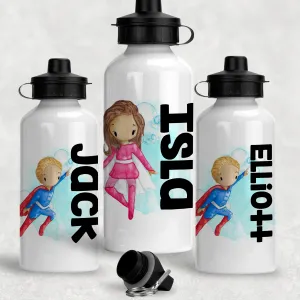 Super Hero Personalised Aluminium Water Bottle 400/600ml