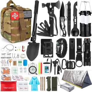 Survival Kit, 250Pcs Gear First Aid Kit with Molle System Compatible Bag and Emergency Tent ***Click Link In Description For Full Product View And To Order***