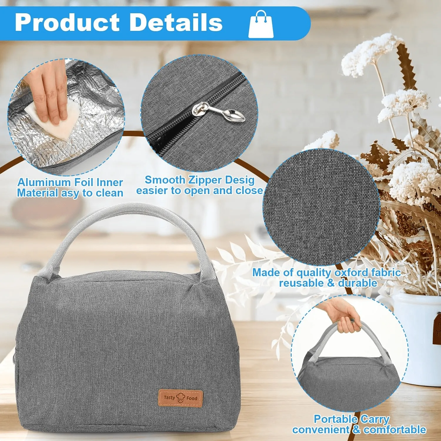 Tasty Food Portable Leakproof Insulated Lunch Bag