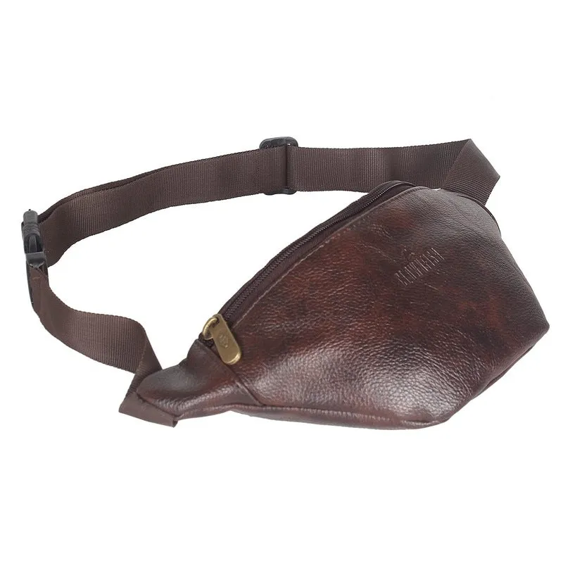 The Clownfish Annex Faux Leather Waist Bag Travel Pouch with Adjustable Strap (Copper Brown)