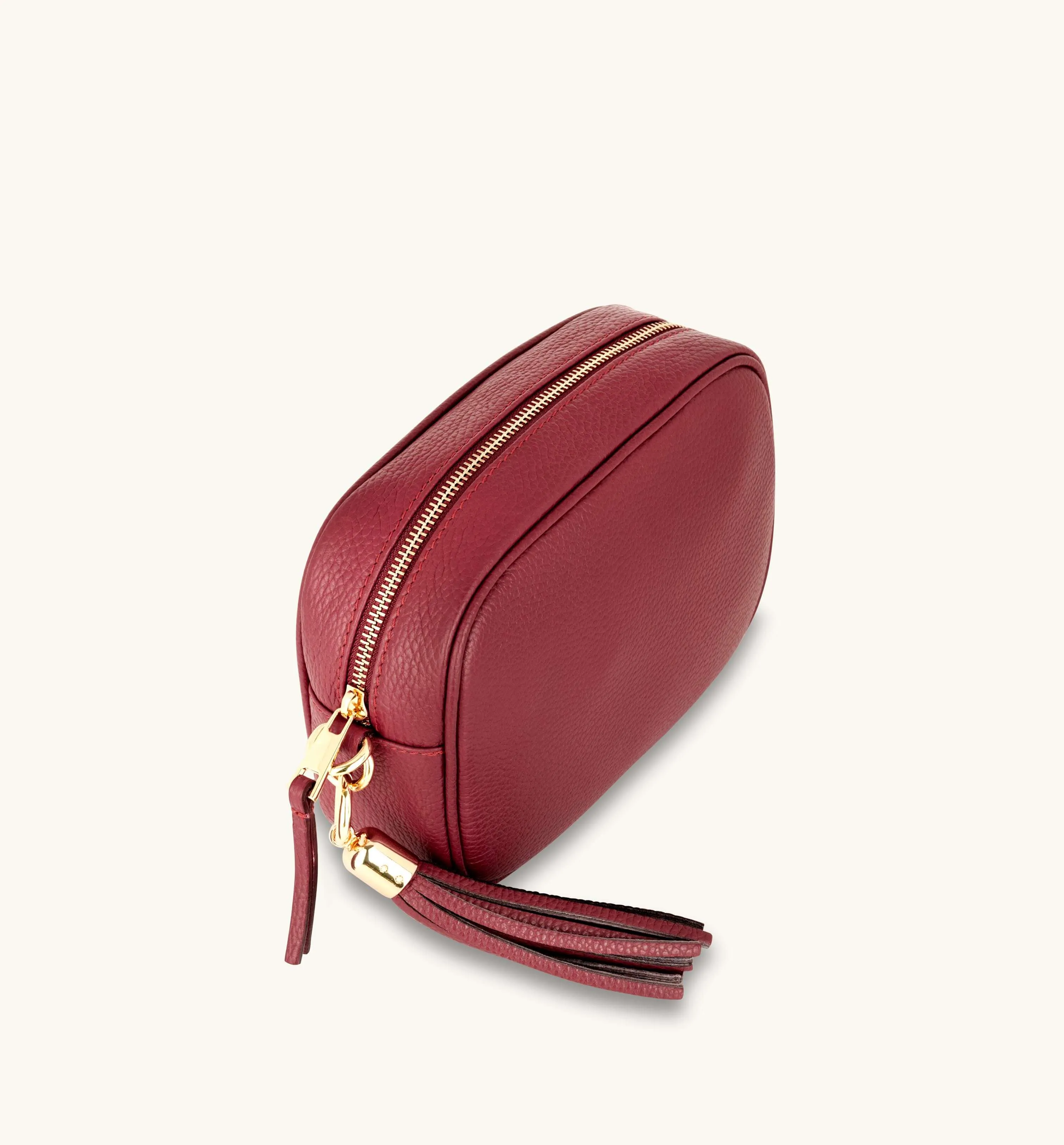 The Tassel Cherry Red Leather Crossbody Bag