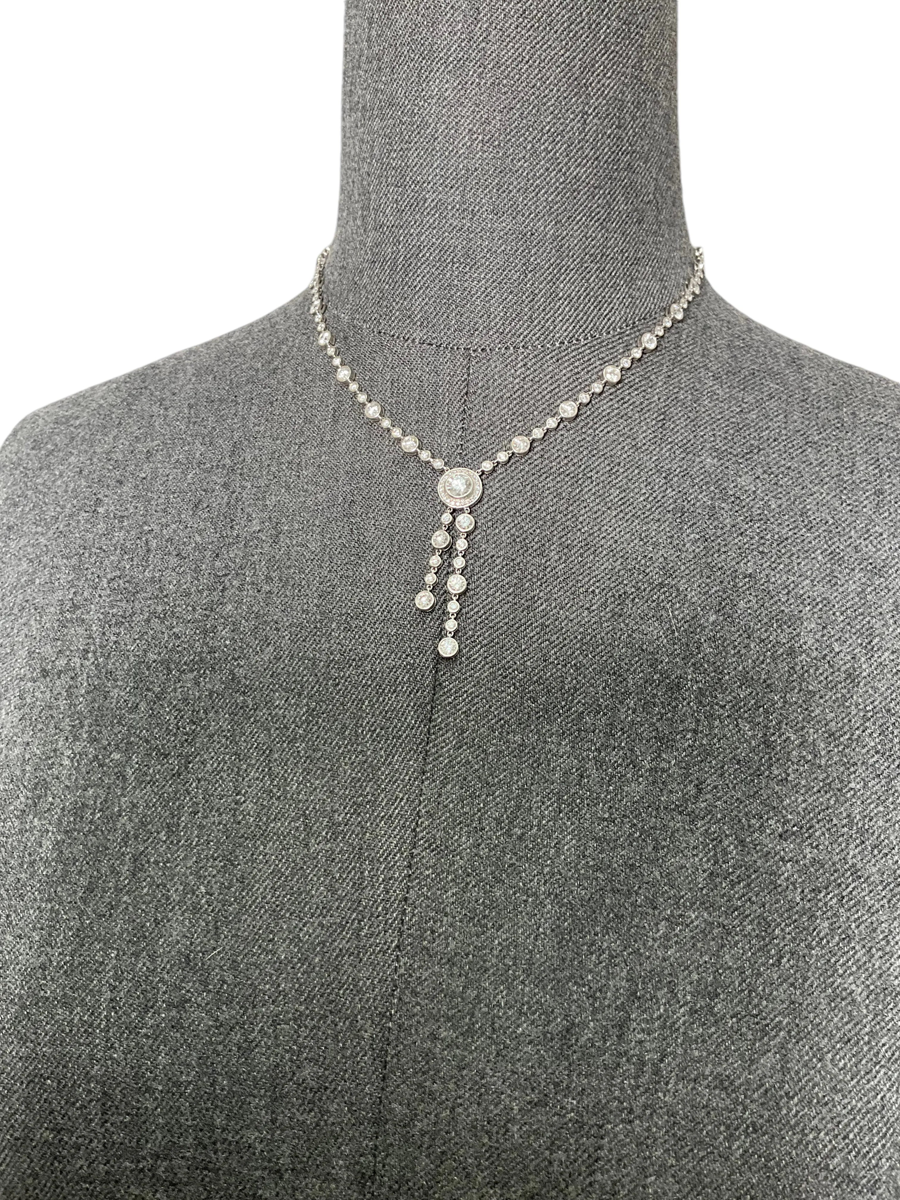 Tiffany & Co. Platinum and Diamond Circlet Lariat Necklace NEW