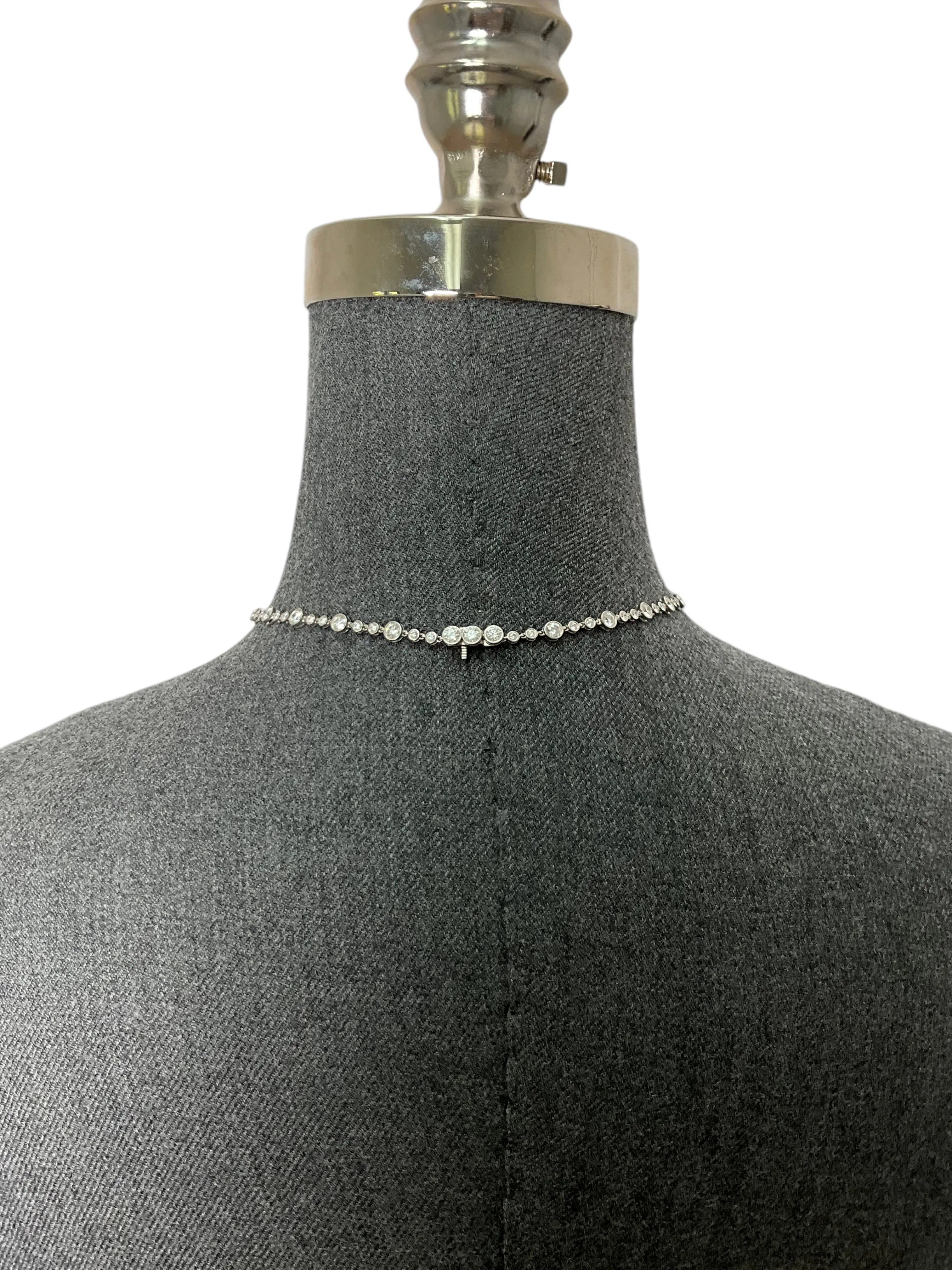 Tiffany & Co. Platinum and Diamond Circlet Lariat Necklace NEW