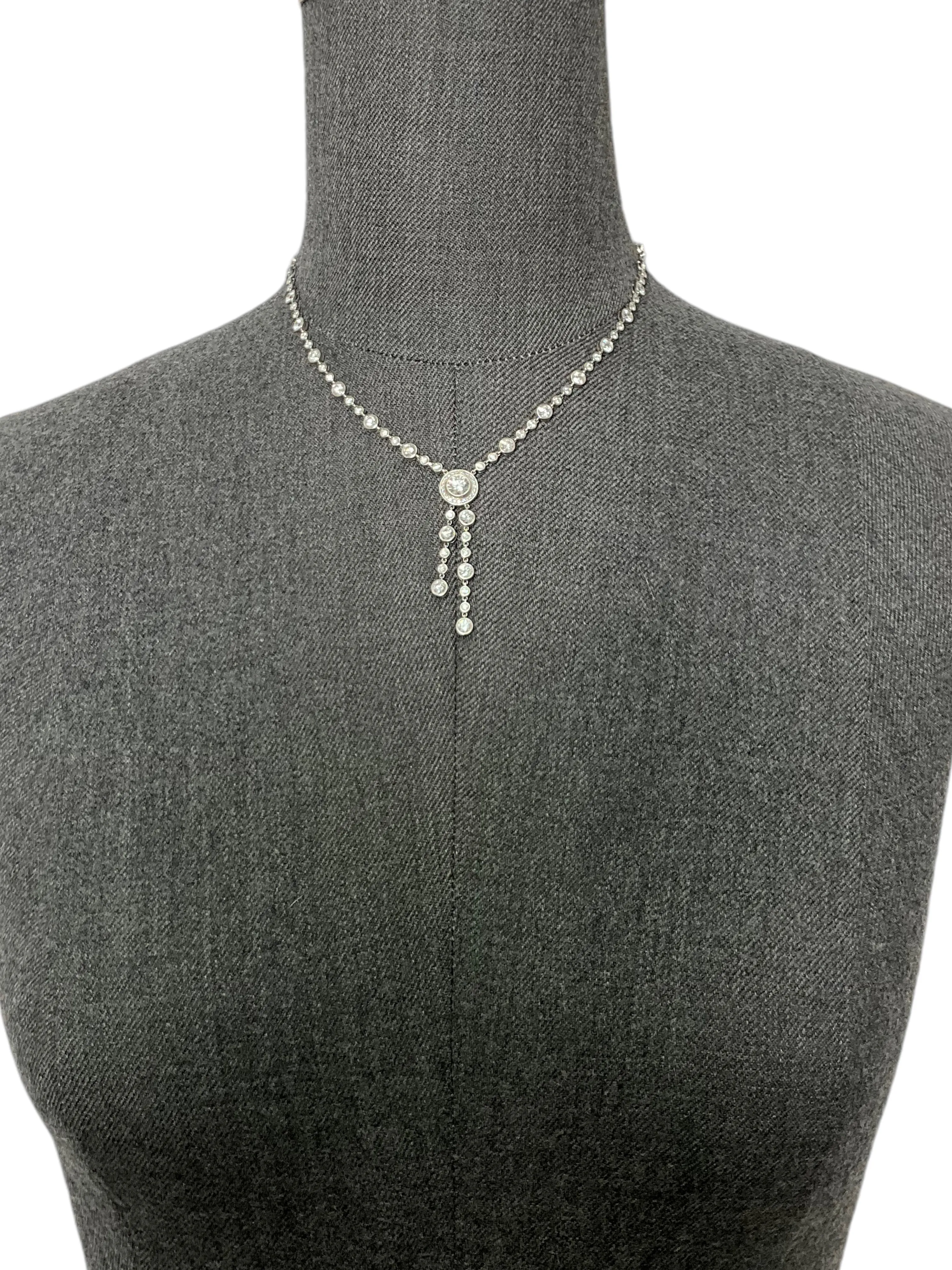 Tiffany & Co. Platinum and Diamond Circlet Lariat Necklace NEW