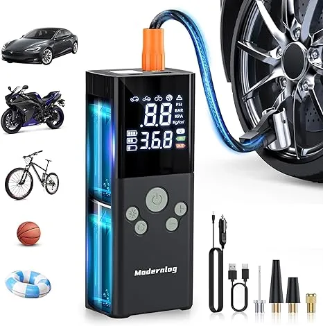 Tire Inflator Portable Air Compressor, 24000mAh 150PSI Portable Air Compressor, 3X Fast Cordless Electric Tire Pump