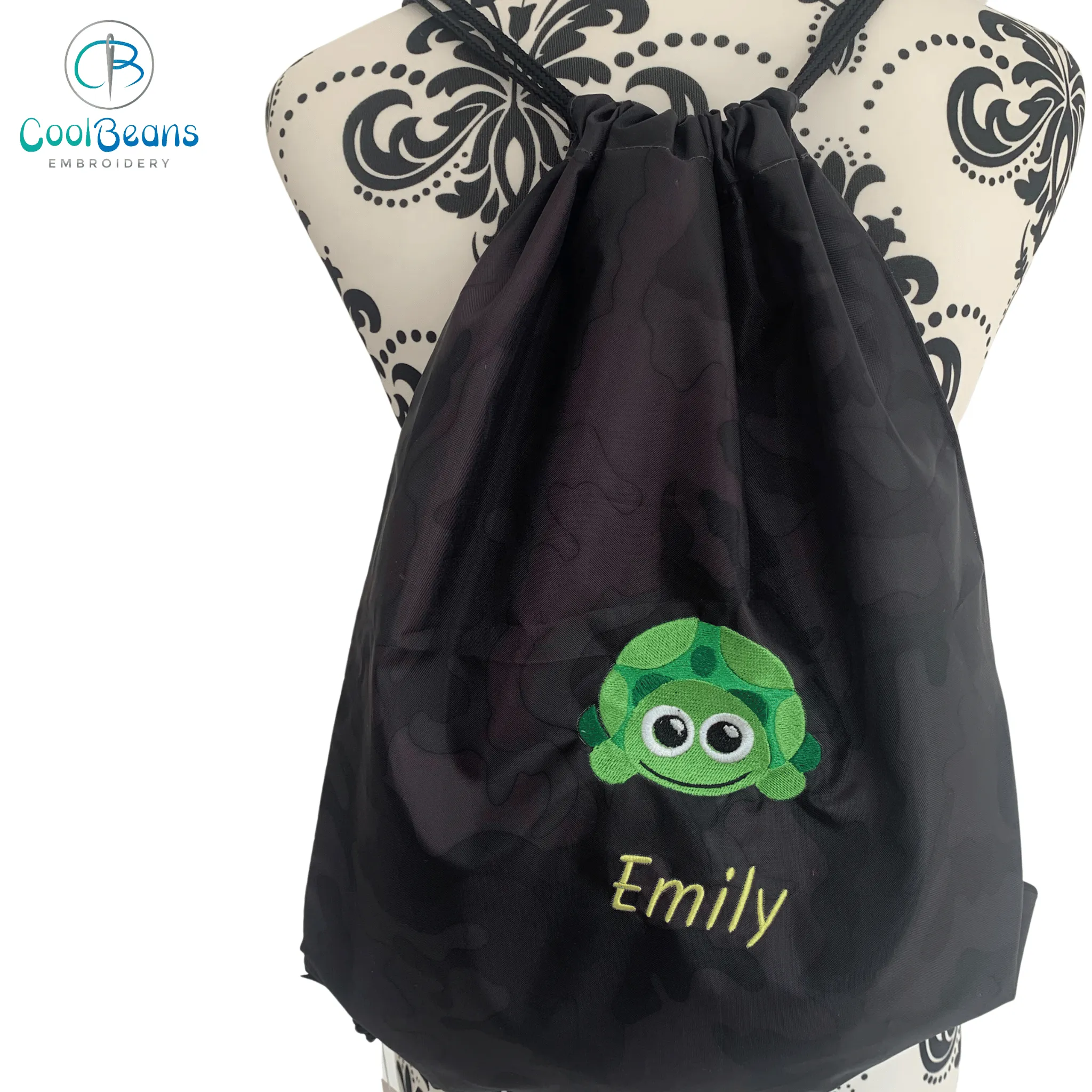 Tortoise A Drawstring Gym Bag - Personalised