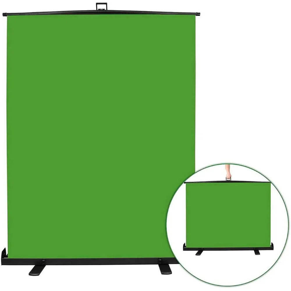 Upmost Office Portable Pull-Up 92"x77" & 60"x72" Green Screen Chroma Key Panel Backdrop