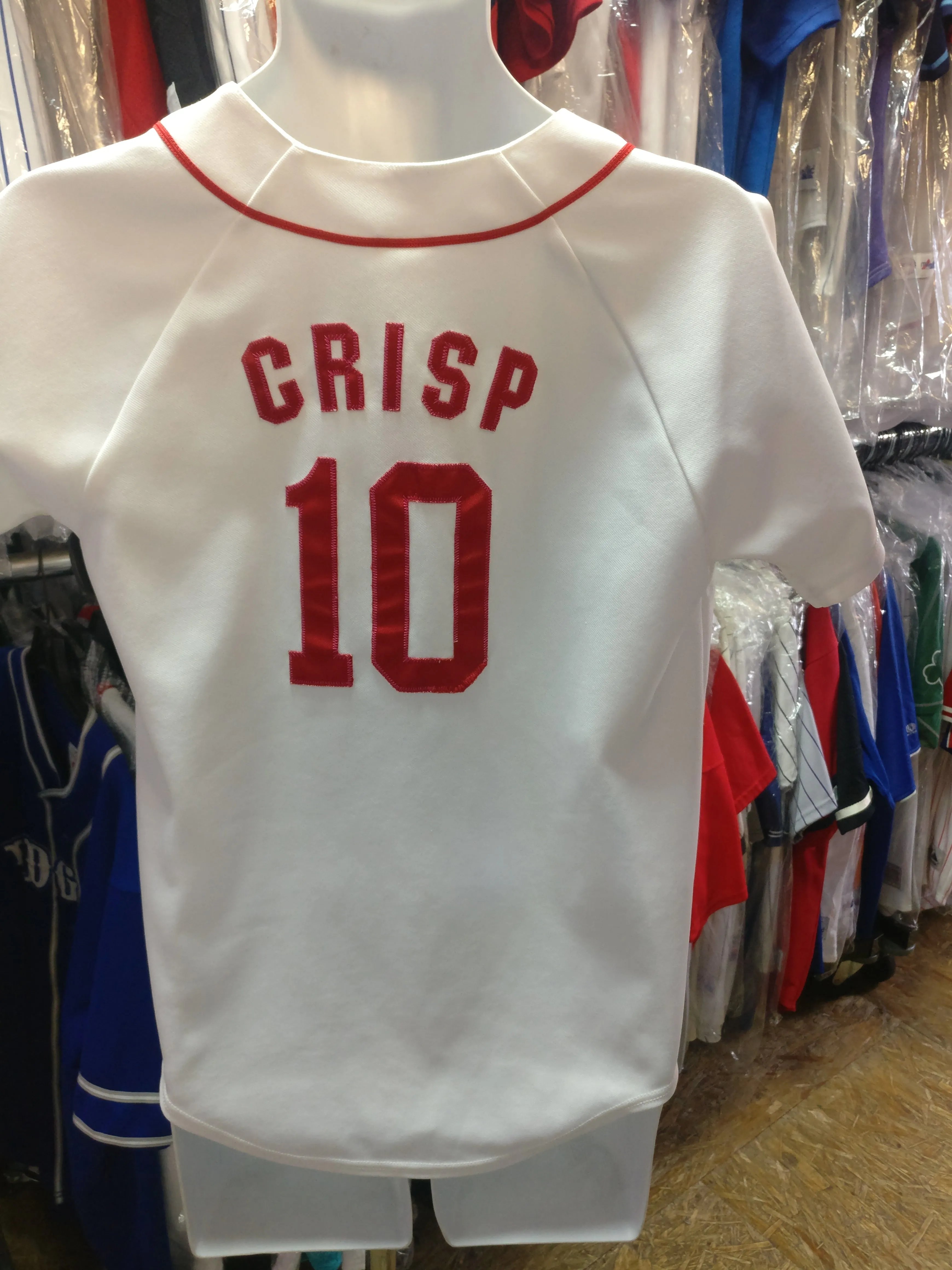 Vintage #10 COCO CRISP Boston Red Sox MLB Majestic Jersey YL