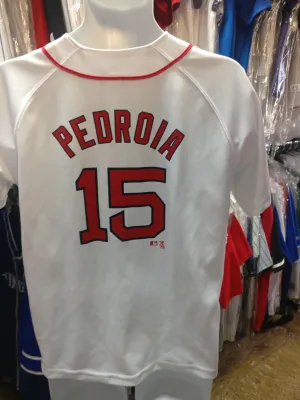 Vintage #15 DUSTIN PEDROIA Boston Red Sox MLB Majestic Jersey YL