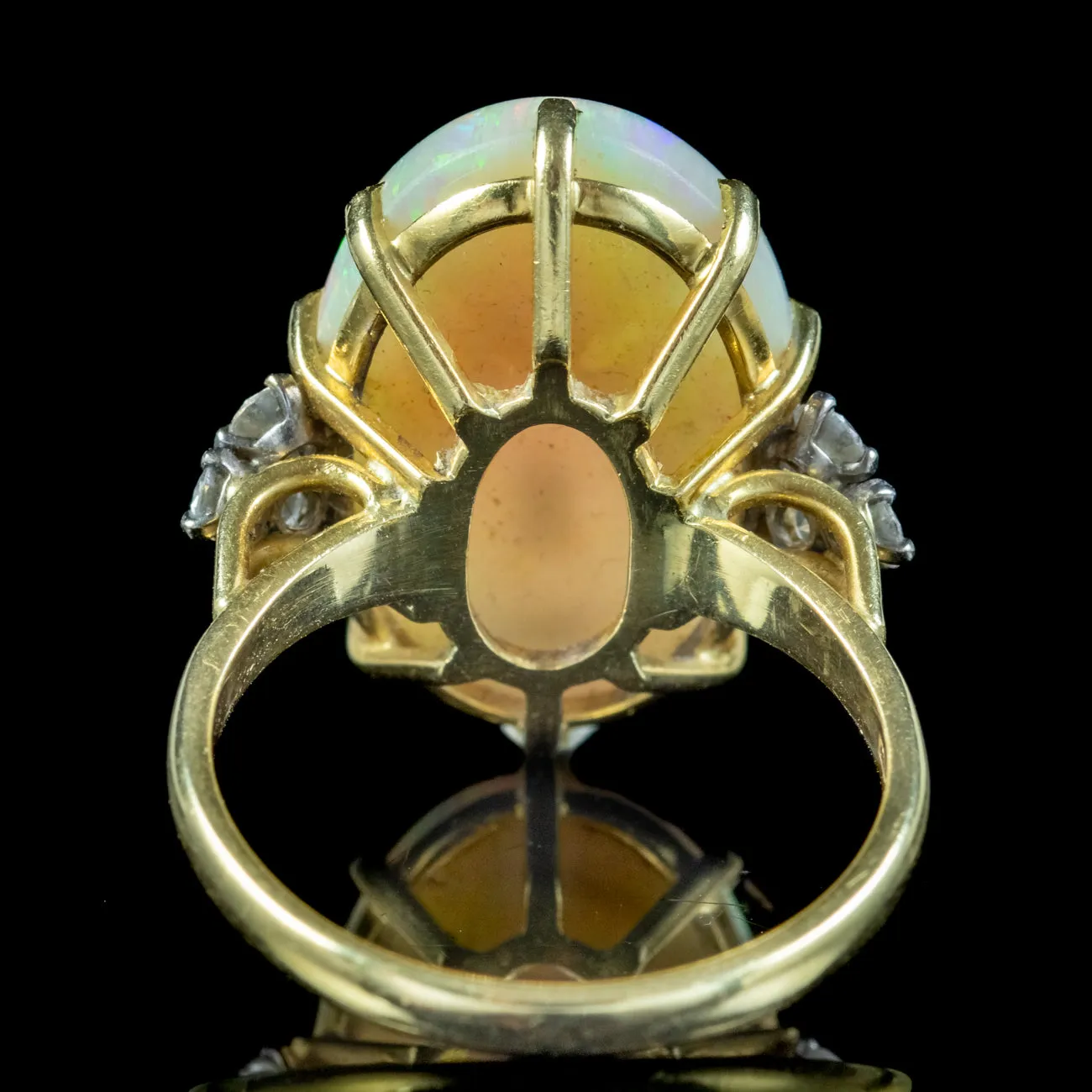 Vintage Opal Diamond Cocktail Ring 25ct Opal Dated 1975