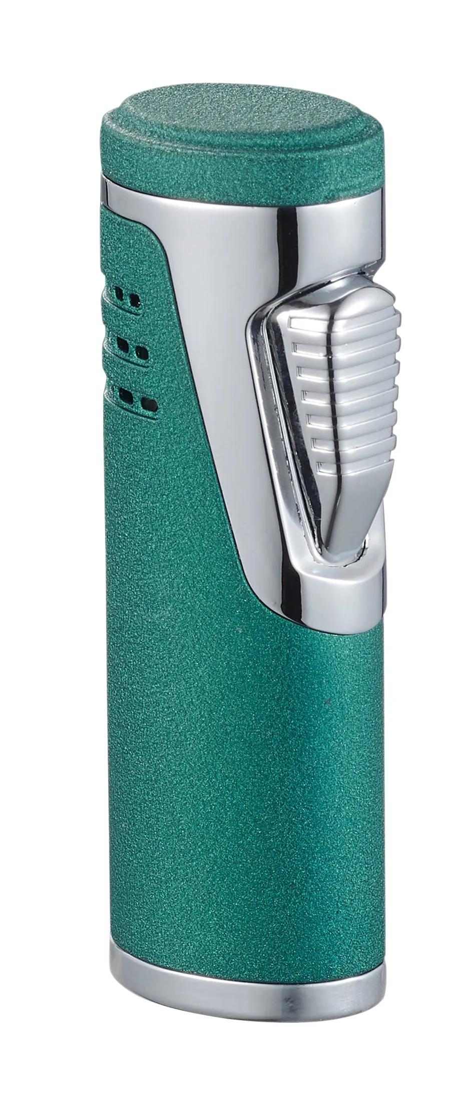 Visol Cradle Double Jet Torch Flame Lighter with Cigar Punch - Green