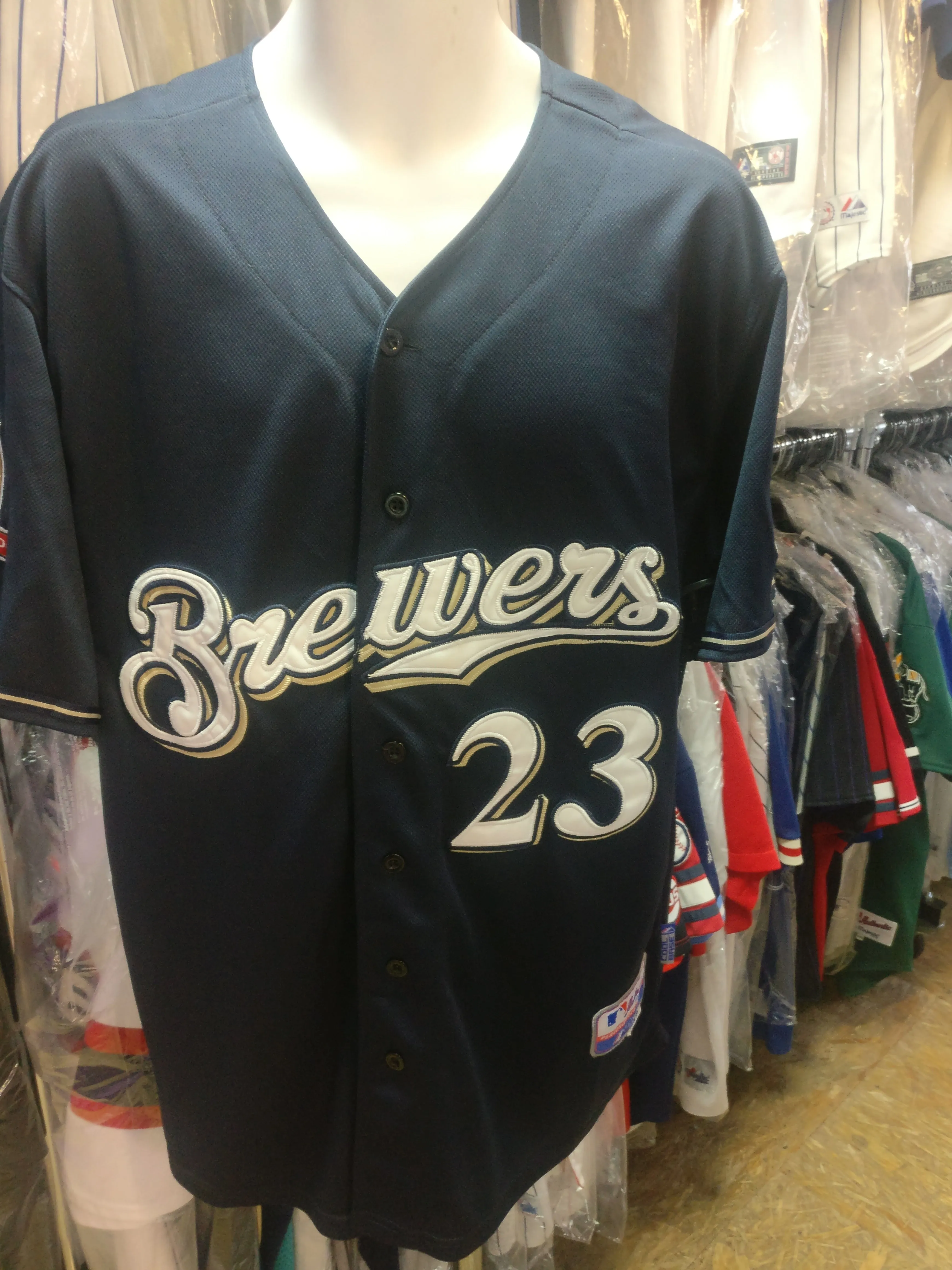 Vtg#23 RICKIE WEEKS Milwaukee Brewers MLB Majestic Authentic Jersey 48