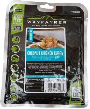 Wayfayrer Coconut Chicken Curry - Outdoor Camping Ready to Eat Meal Pouch