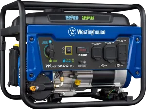 Westinghouse WGen3600DFv Generator 3600W/4650W 30 Amp Recoil Start Dual Fuel New