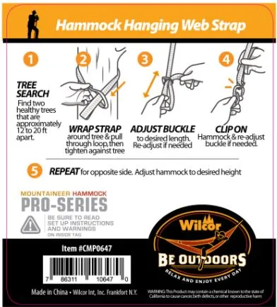 Wilcor - Hammock Hanging Webstrap Kit