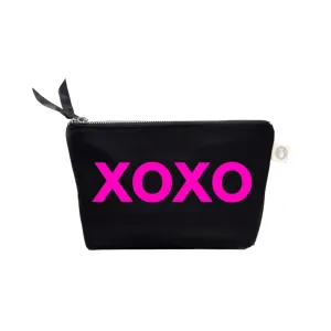 XOXO Makeup Bag Black with Neon Pink Matte