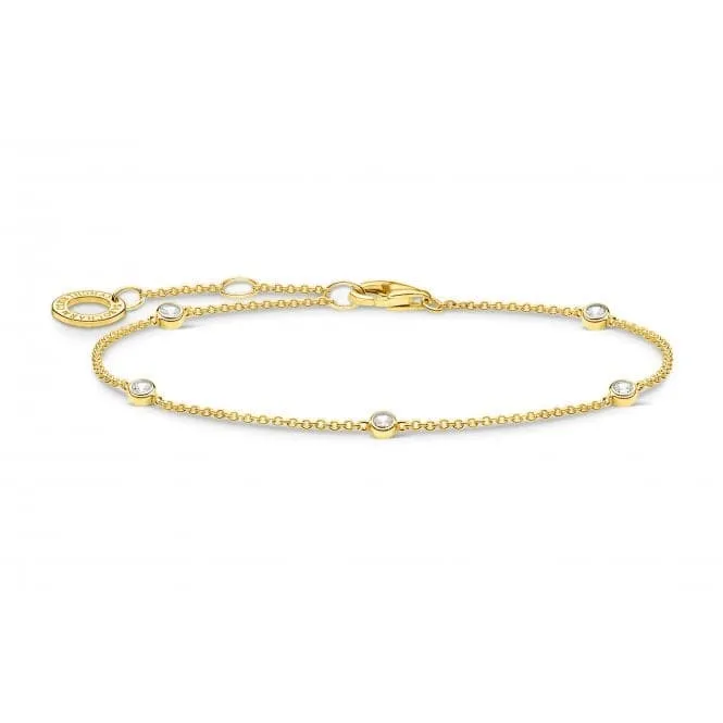 Yellow Gold Zirconia Stone Bracelet A1999-414-14-L19v